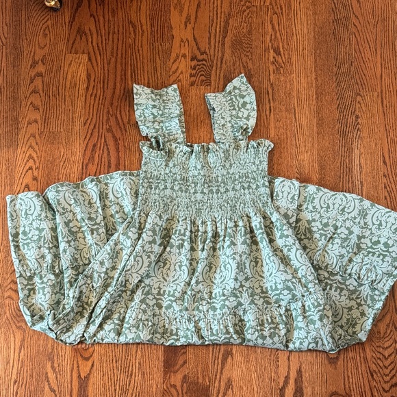 Hill House Dresses & Skirts - HILL HOUSE Green Baroque Floral Nap Dress S